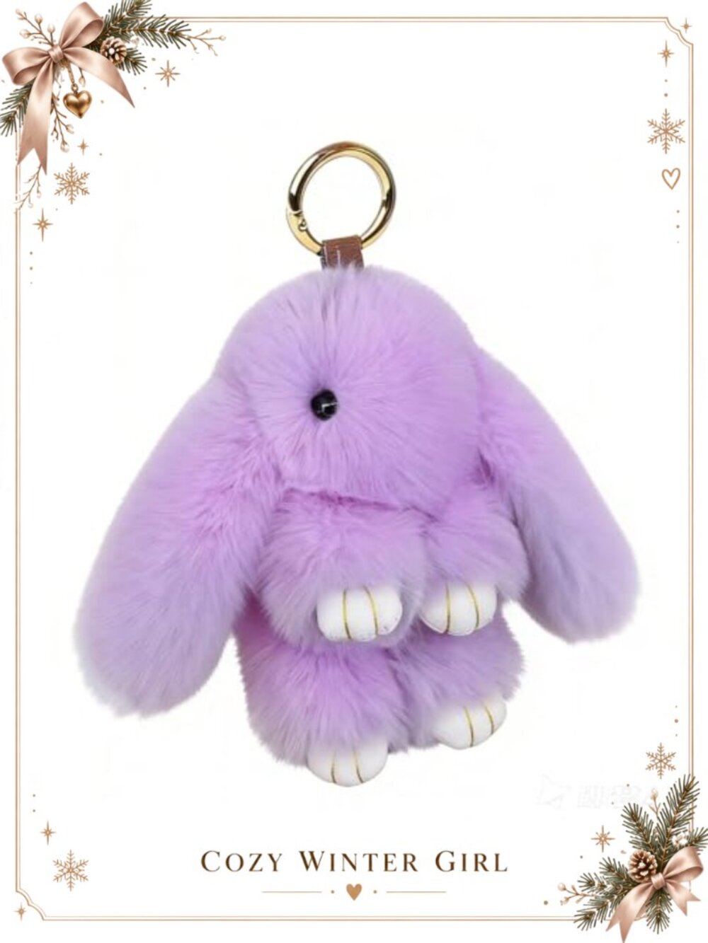 Fluffy Bunny Keychain Artificial Fur Bag Charm Purse Backpack Accessory